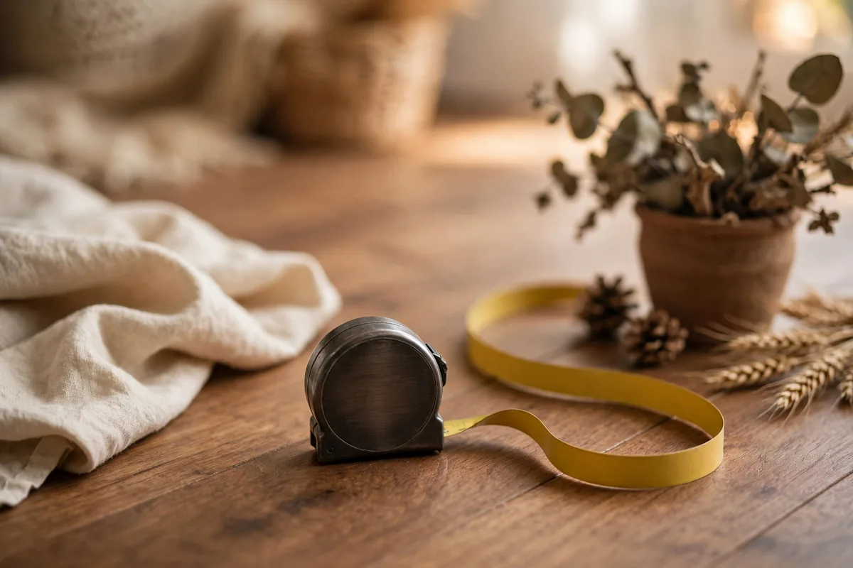 A tape measure on a table