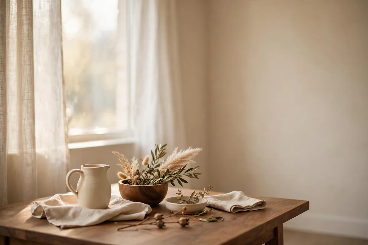 A quiet table by a window