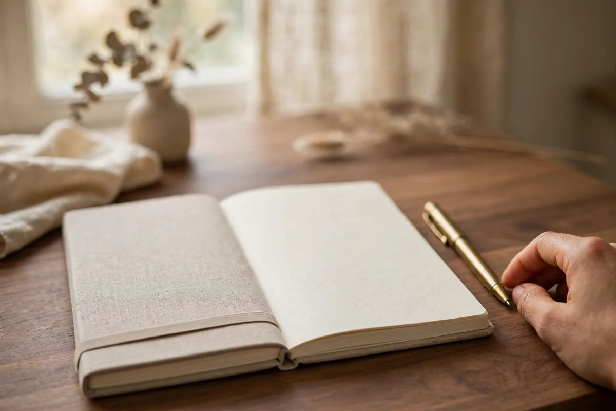 A notebook and pen